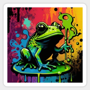 Cosmic Frog Splatter Paint Sticker